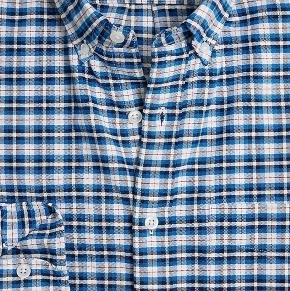 J Crew Factory Plaid flex oxford shirt Antique Navy Yatch Blue size L NWT BN680 - Picture 4 of 11